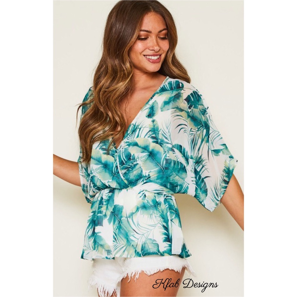❤️LAST! V Neck V Neck Surplice Gathered Waist Top! - Picture 8 of 9